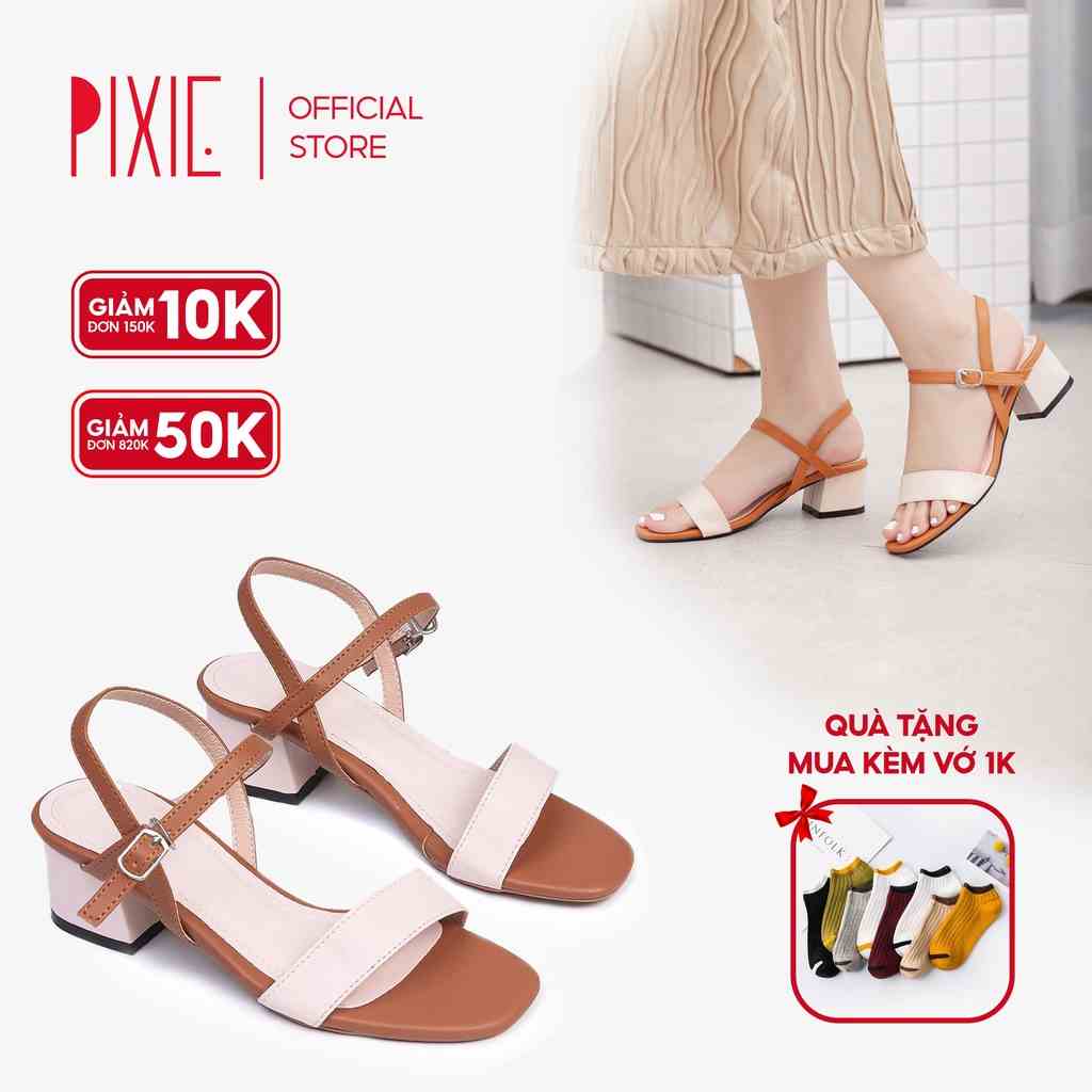 Giày Sandal Cao Gót 3cm Mix Nhiều Màu Pixie X476