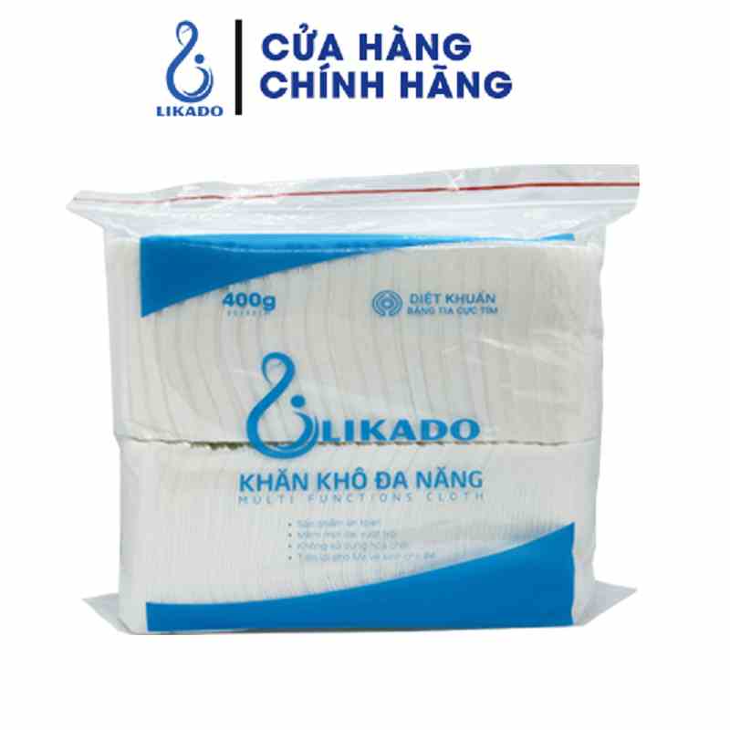 Khăn khô đa năng cho bé likado 400g (20x22)(1 gói)