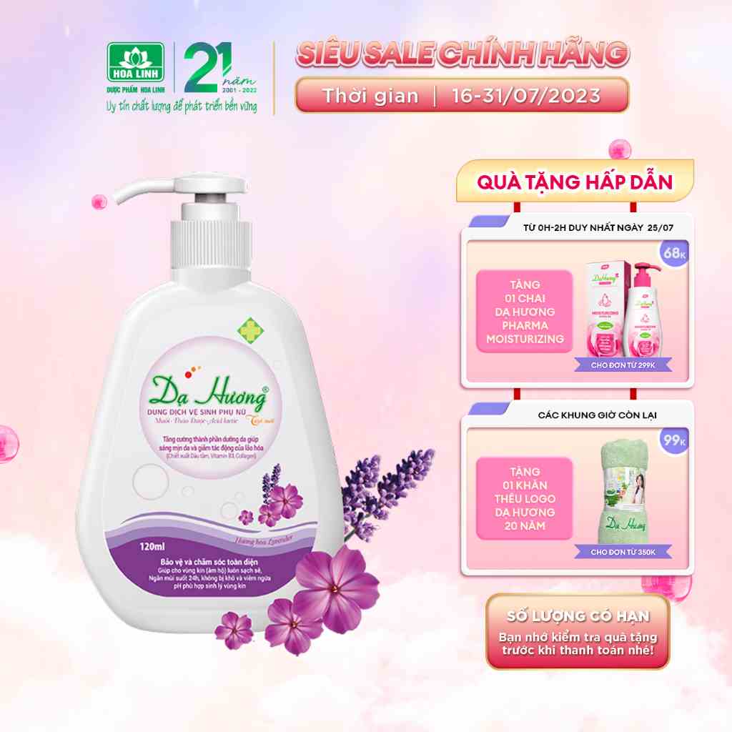 Dung dịch vệ sinh phụ nữ Dạ Hương Lavender 120ml