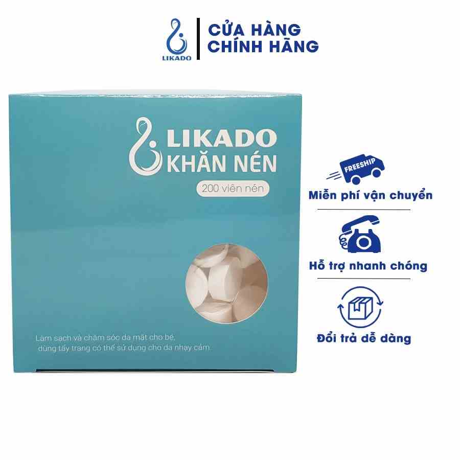 Khăn nén du lịch LIKADO hộp 200 viên trần (set 2 hộp)