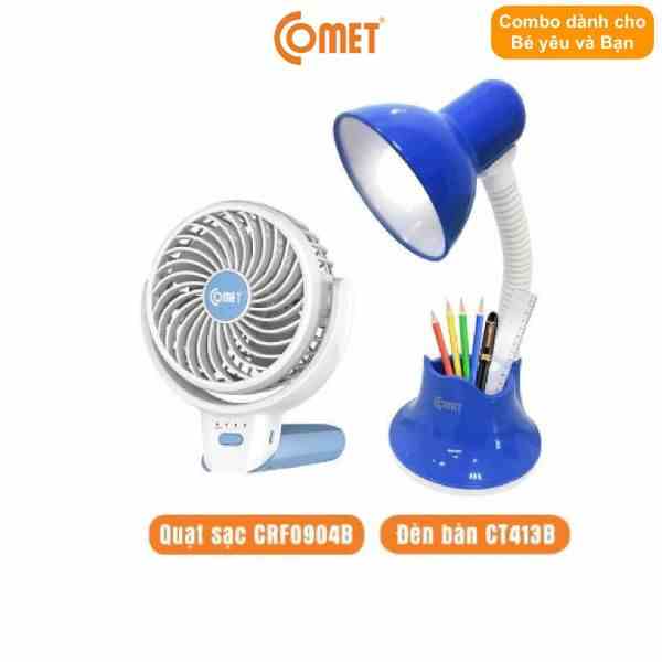 Combo cho Mẹ và Bé: Quạt sạc COMET CRF0904 & Đèn bàn COMET CT413