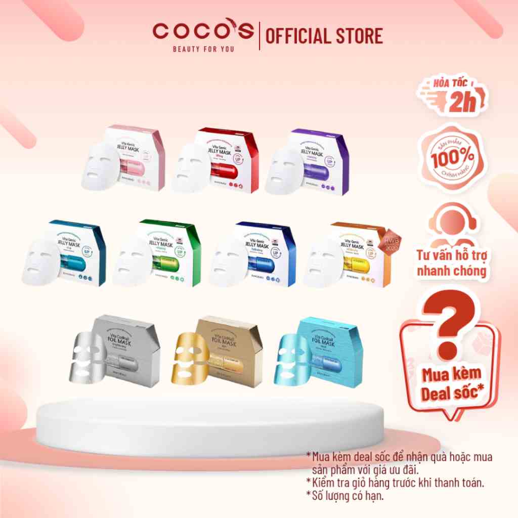 Combo 10 Miếng Mặt Nạ Dưỡng Da Banobagi Jelly Mask Mẫu Mới 2020 30ml x 10