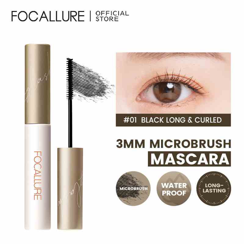 Mascara FOCALLURE giúp chuốt lông mi dài cong và đều kích thước đầu cọ 3mm 6g