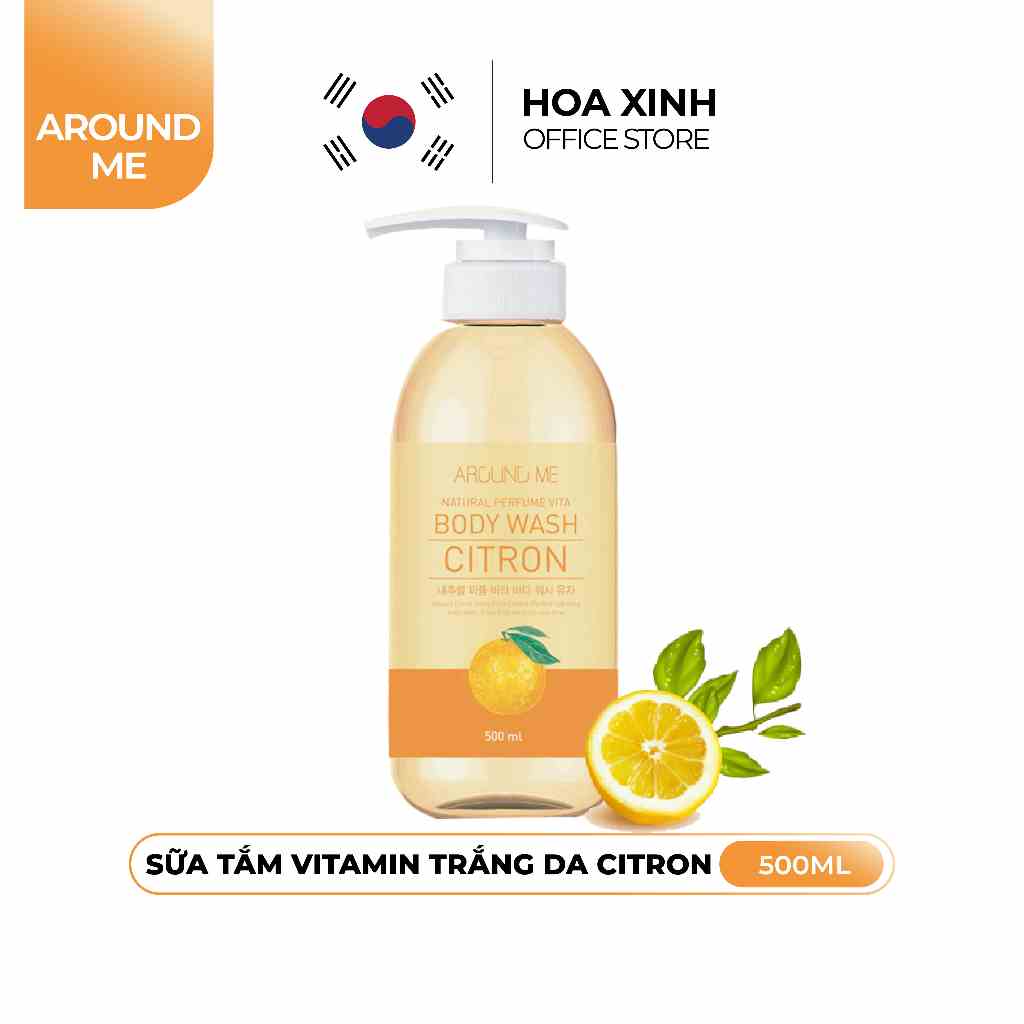 Sữa Tắm Around Me Nước Hoa Trắng Da Hương Citron Vita Body Gel Wash Citron 500ml