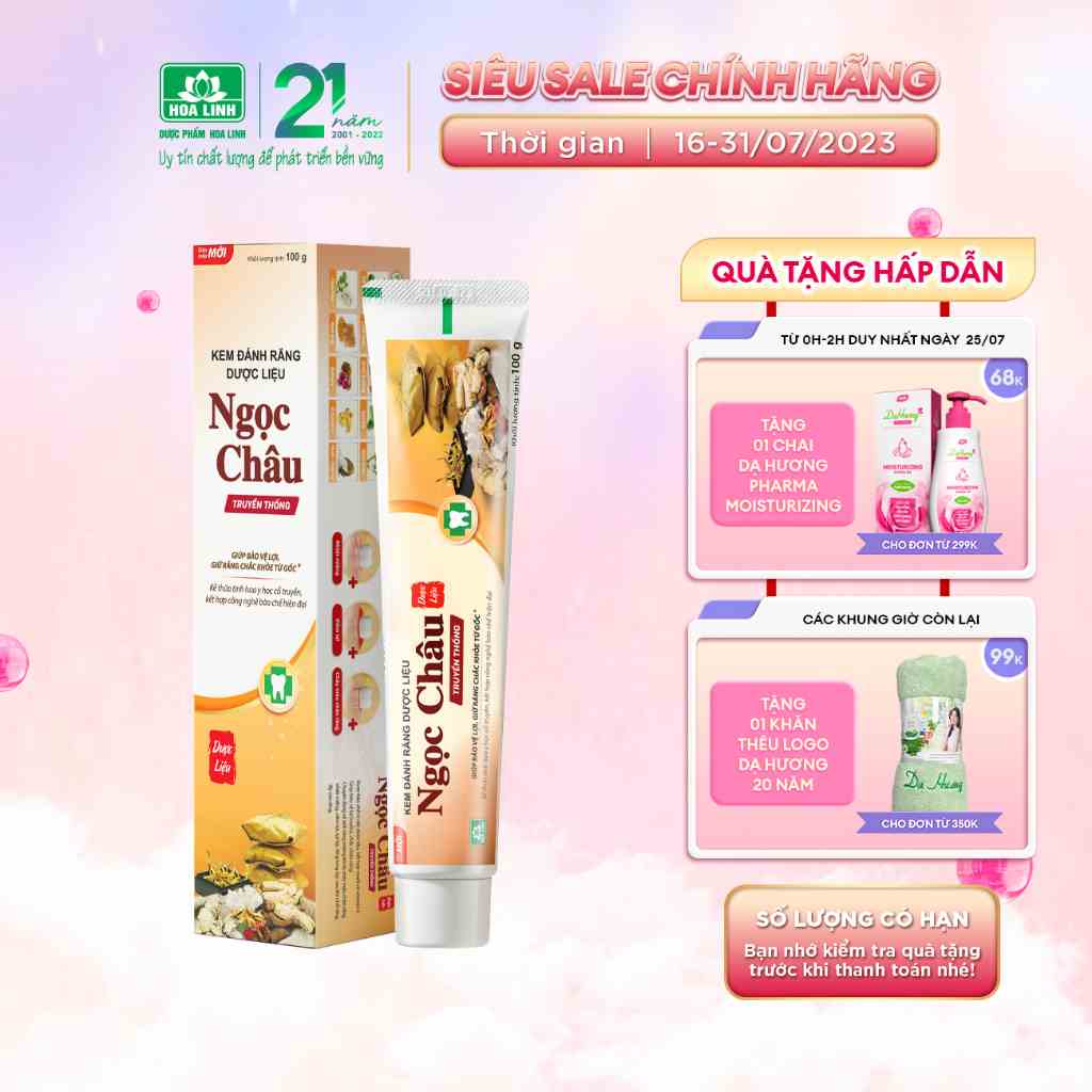 Kem đánh răng dược liệu Ngọc Châu Truyền thống 100g