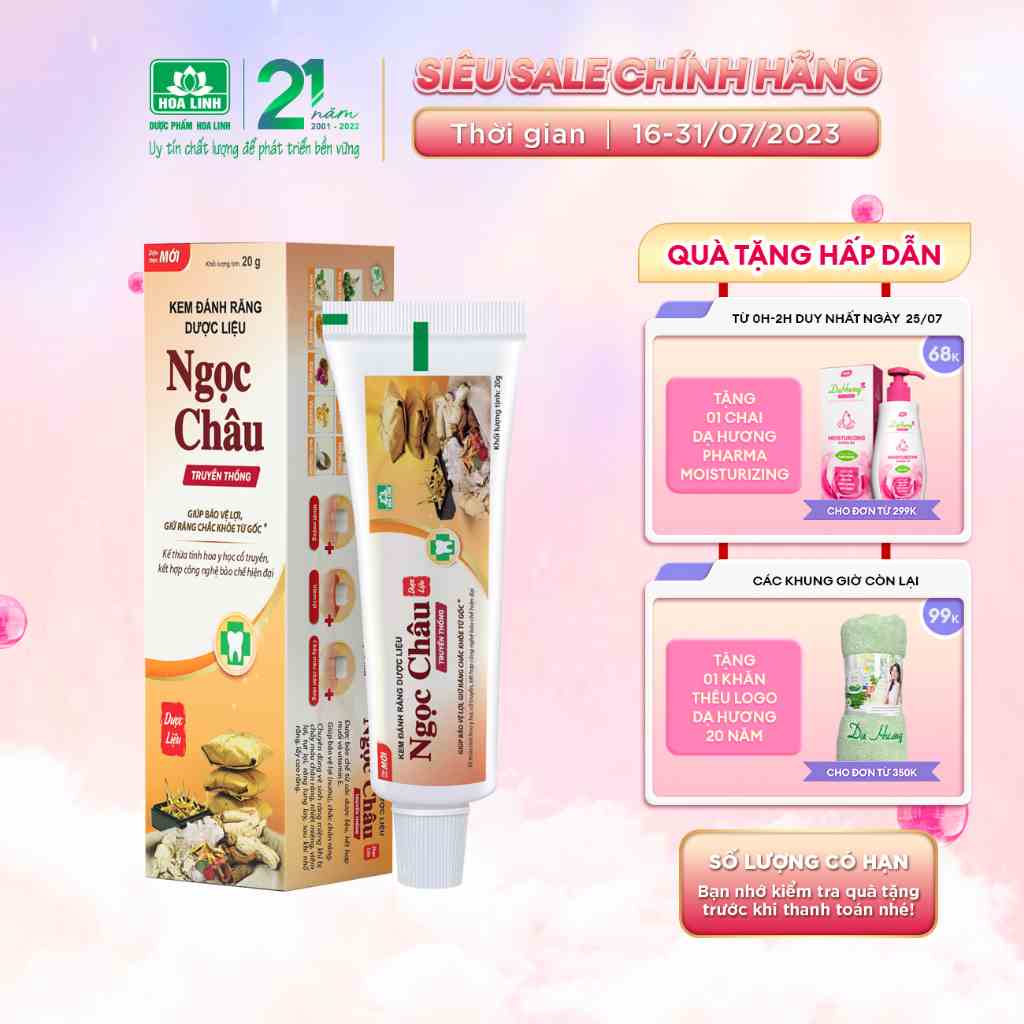 Kem đánh răng dược liệu Ngọc Châu 20g