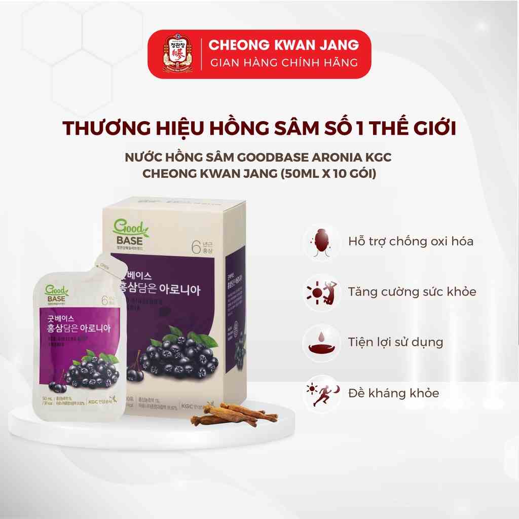 Nước Sâm Hàn Quốc Goodbase Tinh Chất Aronia KGC Cheong Kwan Jang (50ml x 10 gói)