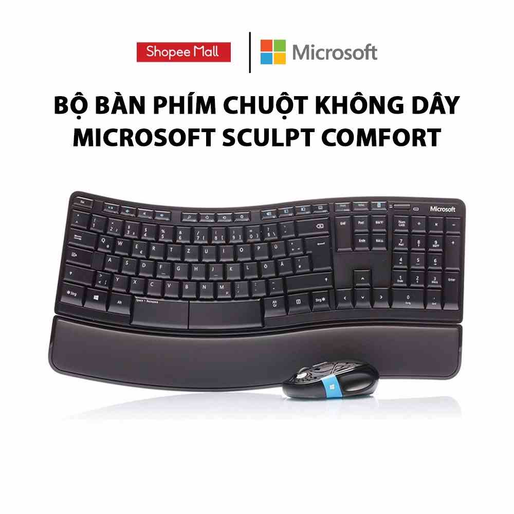 [Mã ELCL7 giảm 7% đơn 300K] Bộ bàn phím chuột không dây Microsoft Wireless Scupt Comfort (màu đen)