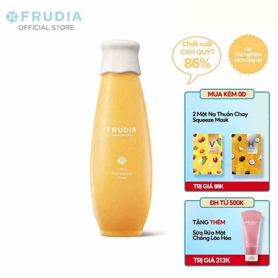 [Tặng 88k] Nước Hoa Hồng Dưỡng Ẩm Giúp Làm Sáng Da Từ Cam Quýt Frudia Citrus Brightening Toner 195ml