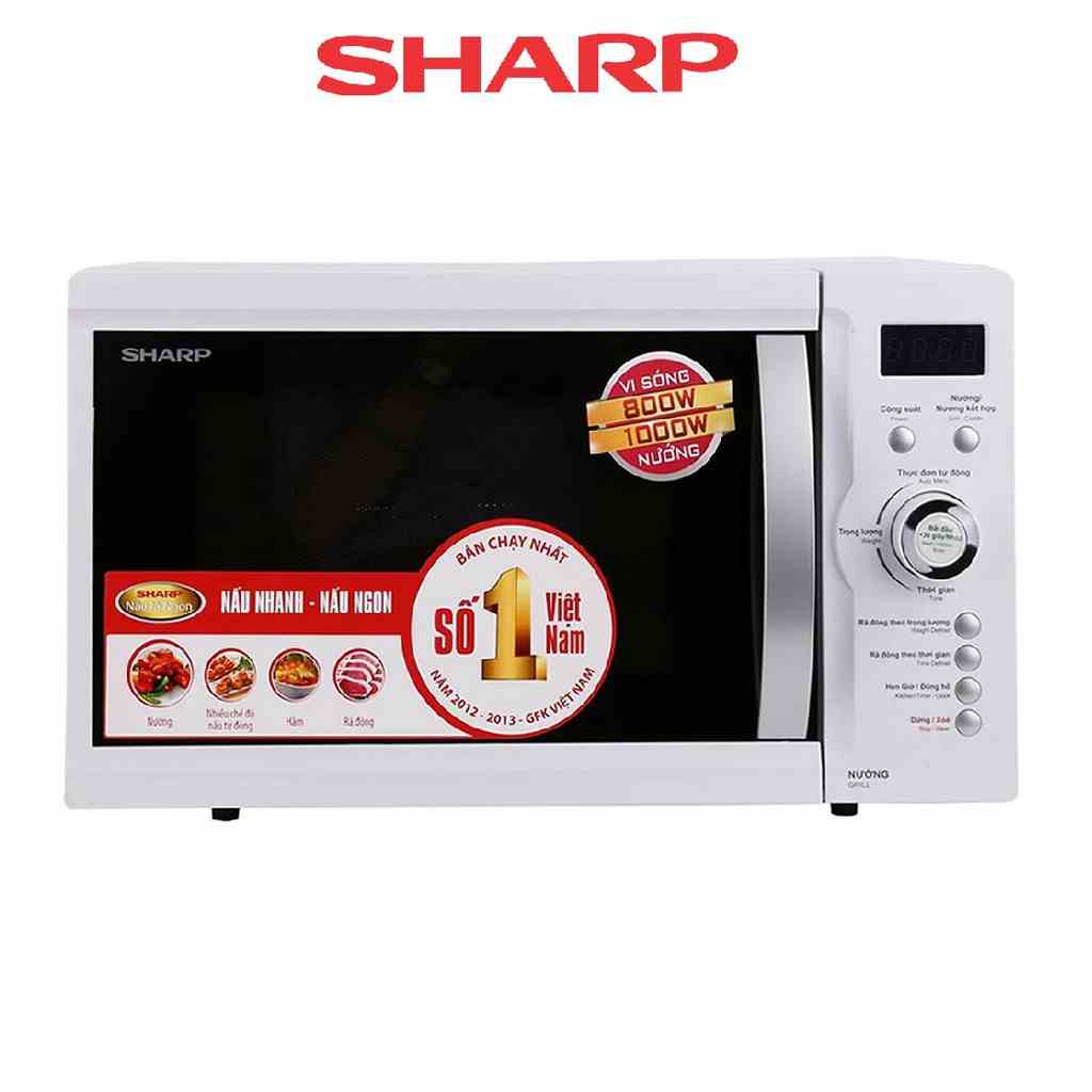 [Mã BMLTB200 giảm đến 100K đơn 499K] Lò Vi Sóng Có Nướng Điện Tử Sharp R-G371VN-W - 23 Lít - Hàng chính hãng