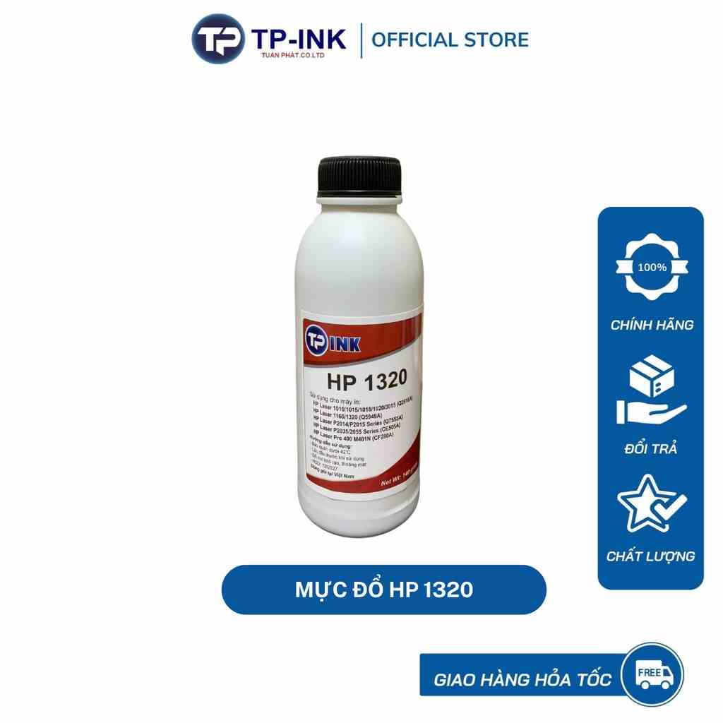 Mực đổ 1320 thương hiệu TP ink  dùng cho máy in 1320/2900/3300/2035/2055/12a/49a/05a/15a/ 140g