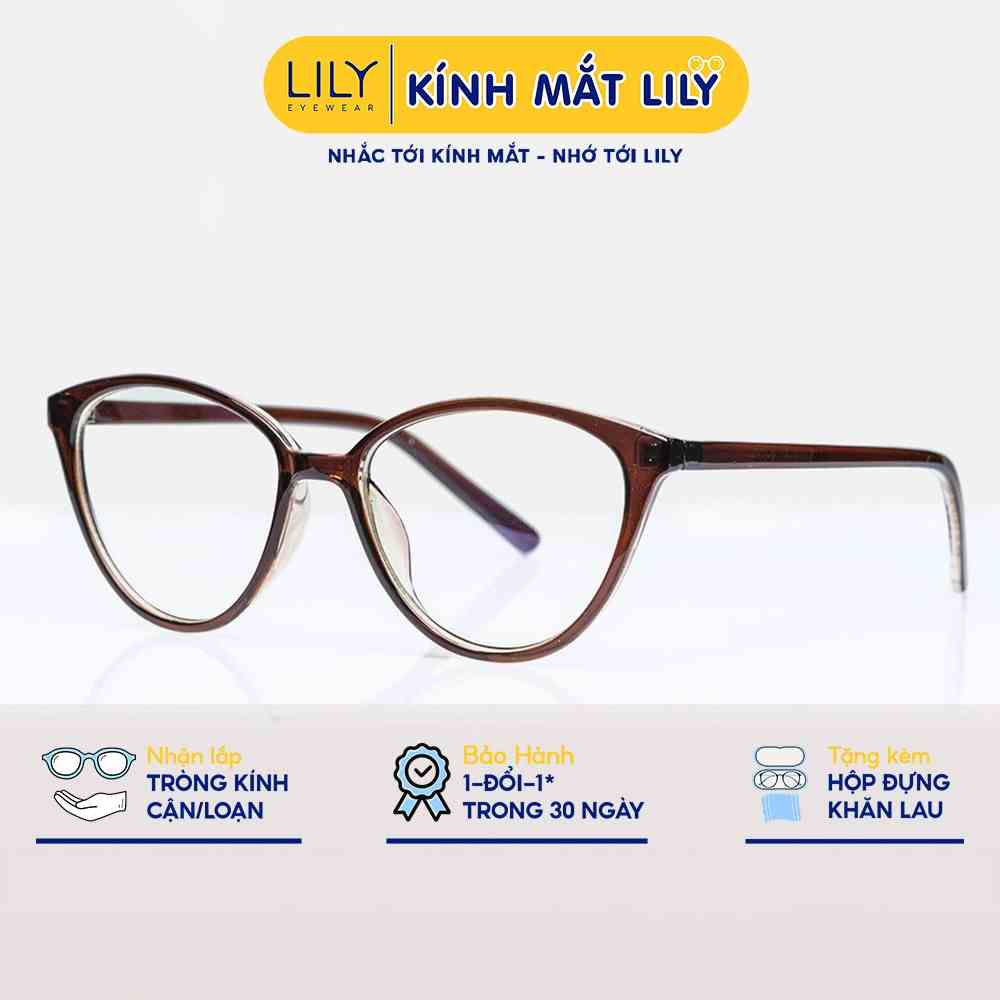 Gọng kính cận nữ LILYEYEWEAR mắt mèo dễ thương màu sắc thời trang phù hợp nhiều khuôn mặt 232360