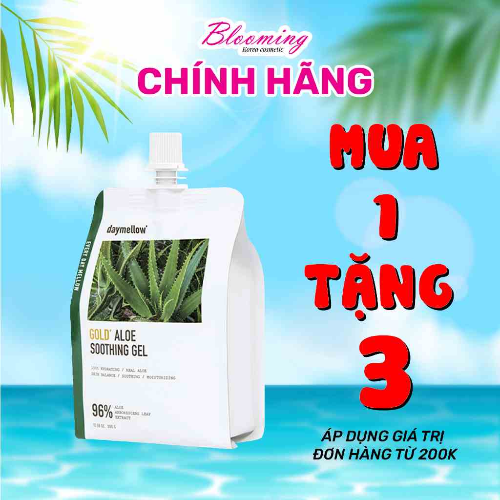 Gel Dưỡng Ẩm Thải Độc Chiết Xuất Nha Đam & Tinh Thể Vàng 24K Daymellow Gold Aloe Soothing Gel 300g