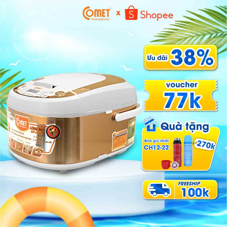 [Mã ELCMVIP1 giảm 10% đơn 699K] Nồi cơm điện tử 1.8L COMET - CM8087