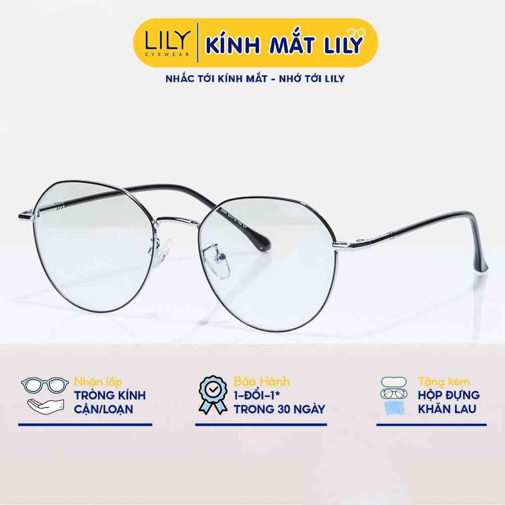 Gọng kính kim loại nam nữ Lilyeyewear mắt đa giác thời trang, nhiều màu sắc lựa chọn 2984