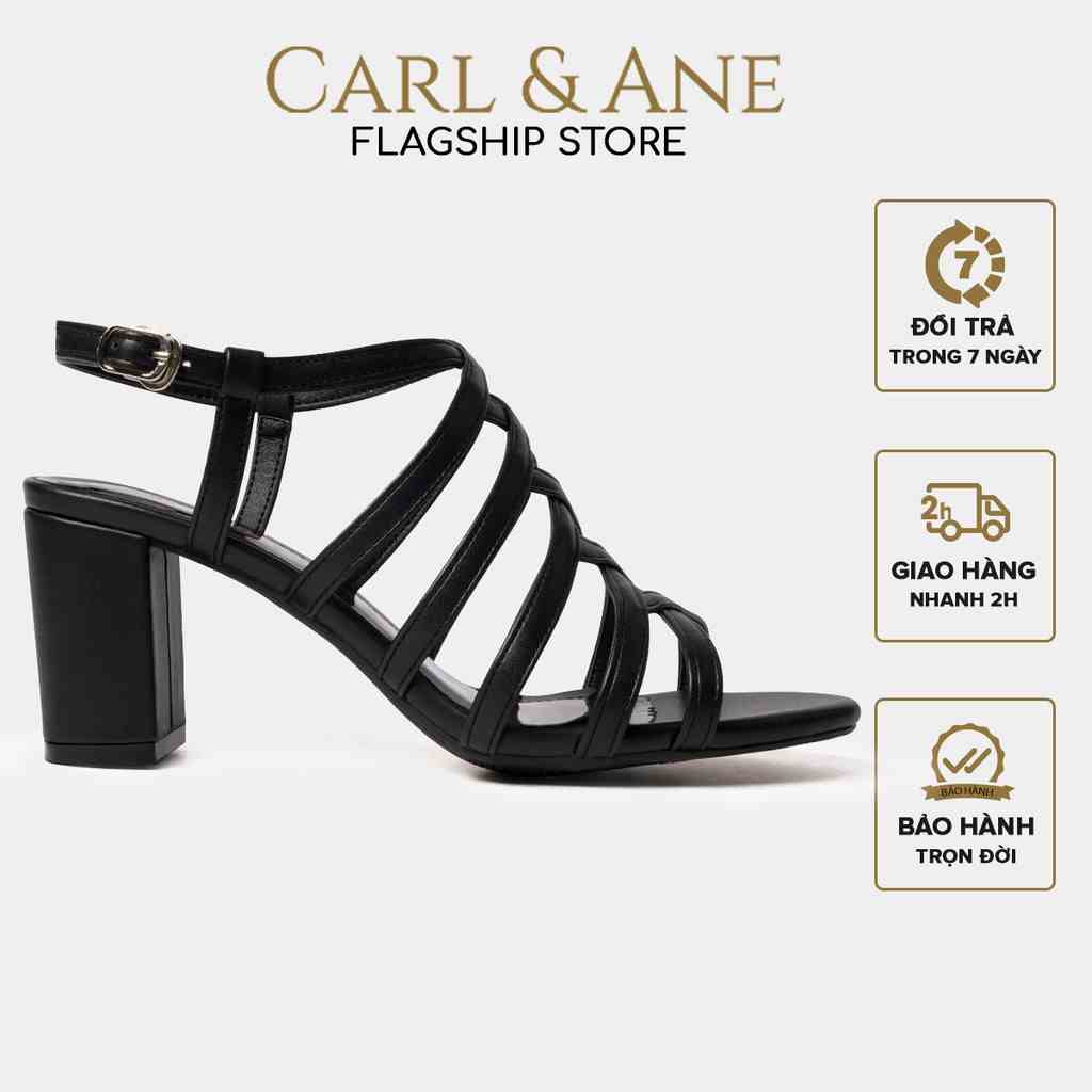 [Mã BMLTA35 giảm đến 35K đơn 99K] Carl & Ane - Sandal cao gót nữ kiểu dáng chiến binh thời trang màu đen _ CS001