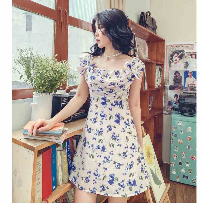 Đầm thiết kế cổ đổ hoa tím Charm Dress Gem Clothing SP006180