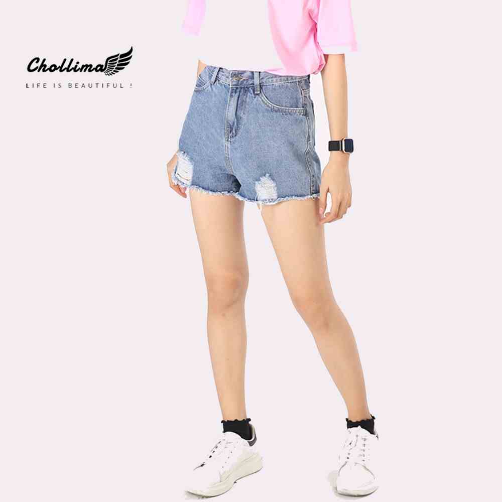 Quần short jeans nữ Chollima tua lai QS005 ulzzang phong cách hàn quốc