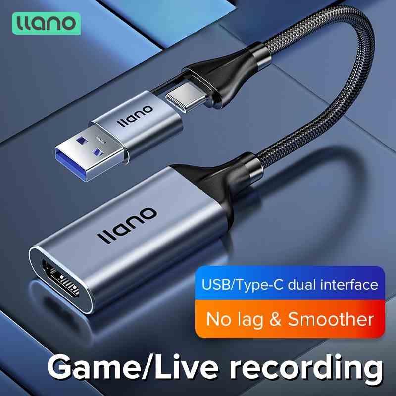 Cáp llano kết nối truyền âm thanh từ HDMI qua USB 3.0/typeC 1080P HD dành cho PS4 phát trực tiếp