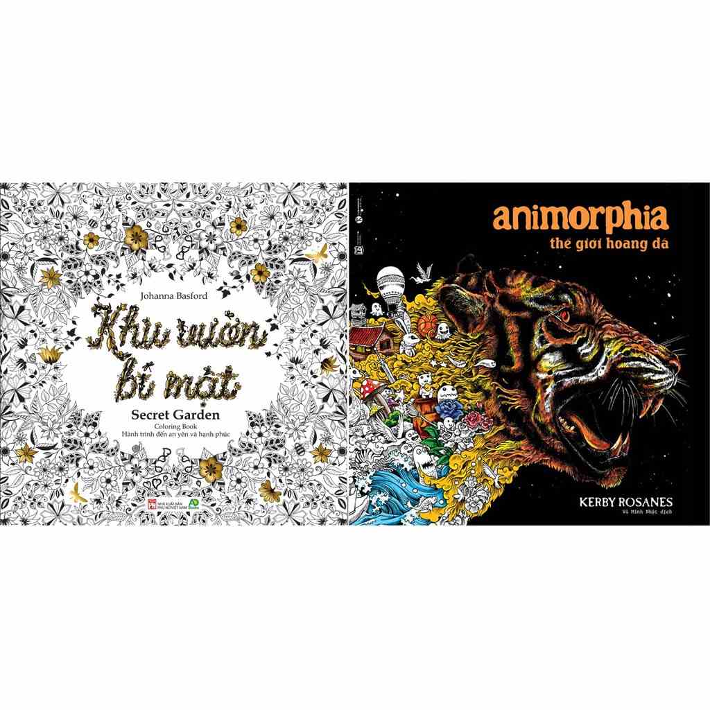 Sách Combo Khu vườn bí mật + Animorphia (Sách tô màu coloring book)