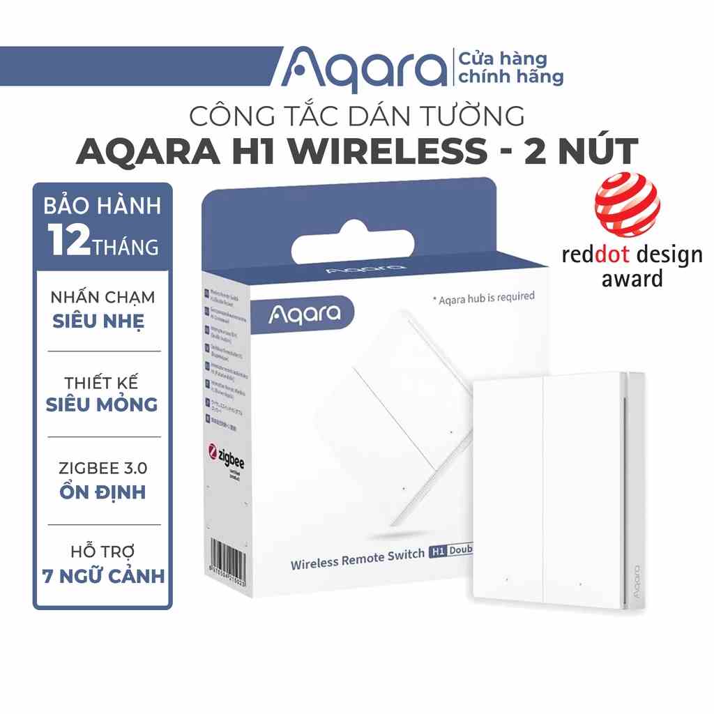 Công Tắc Thông Minh Ngữ cảnh Aqara H1 Zigbee phiên bản Wireless Không dây, Tương thích Home Kit, Cần trang bị Hub