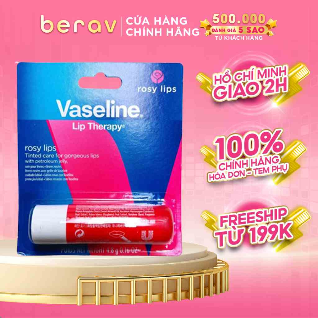 Son Dưỡng Môi Vaseline Hồng Xinh Rosy Lips Dạng Thỏi 4.8g