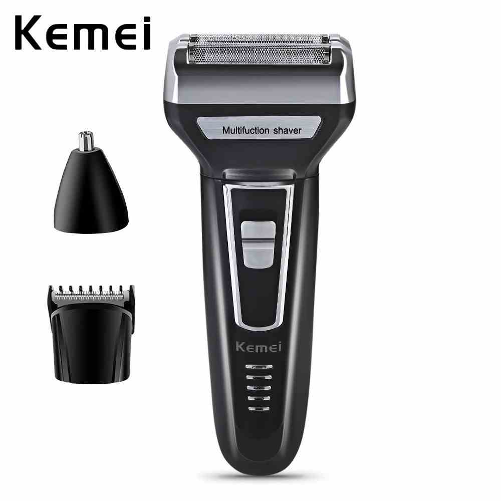 Máy Cạo Râu Kemei KM-6558 3 Trong 1 Đa Năng Bằng Điện Có Thể Sạc Lại Có Thể Dùng Để Cắt Lông Mũi Cho Nam