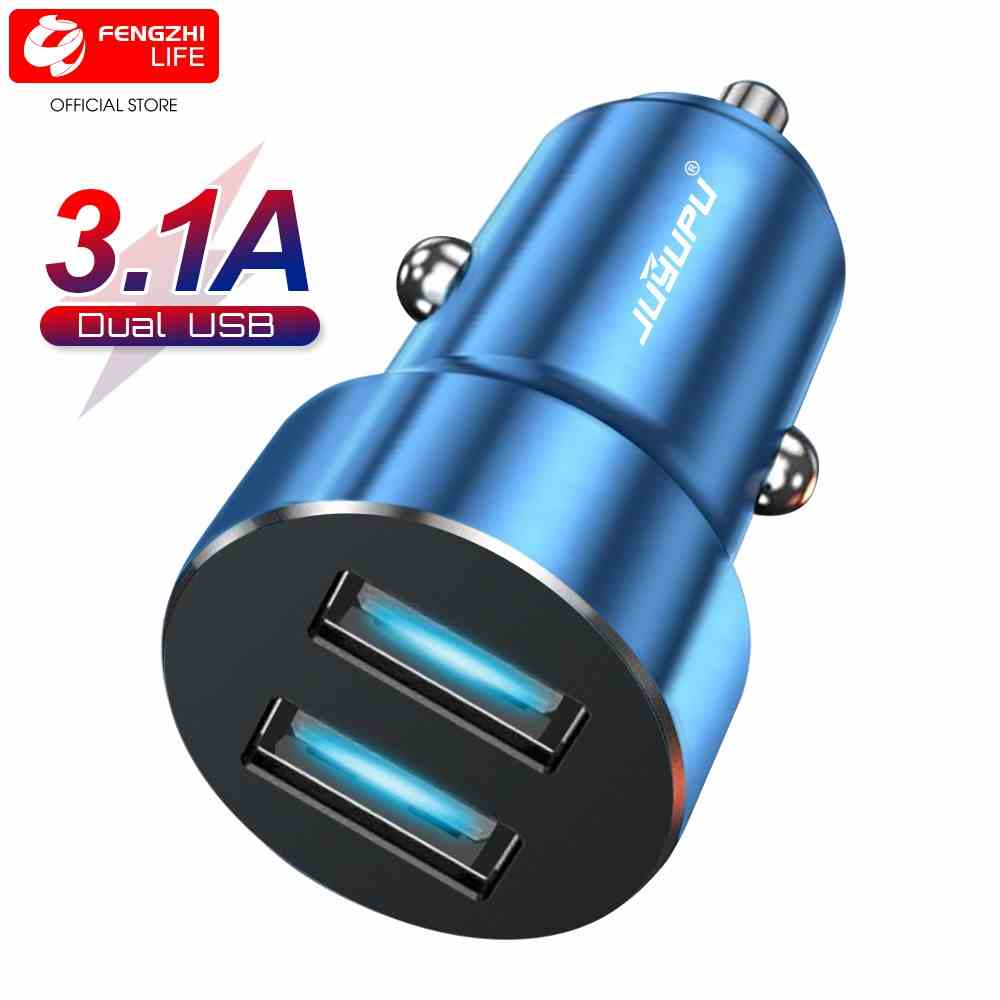 Tẩu sạc ô tô FENGZHI XT20 sạc nhanh 3.1A gồm 2 cổng sạc USB kim loại cao cấp chính hãng tẩu sạc xe hơi