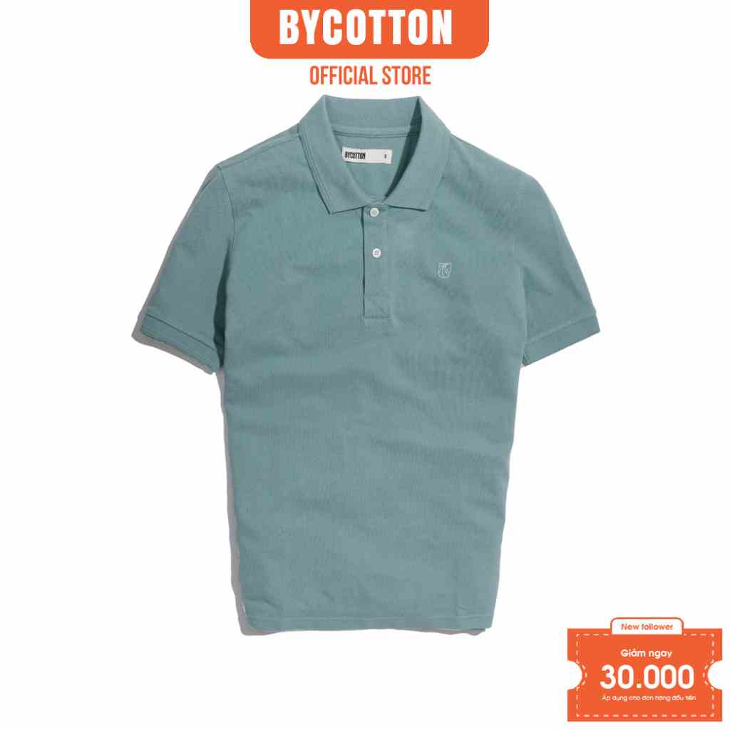 [Mã BYCO300T8 giảm 30% đơn 0K] Áo Thun Polo Nam Cổ Bẻ Xanh Cyan BY COTTON Cyan Basic Polo