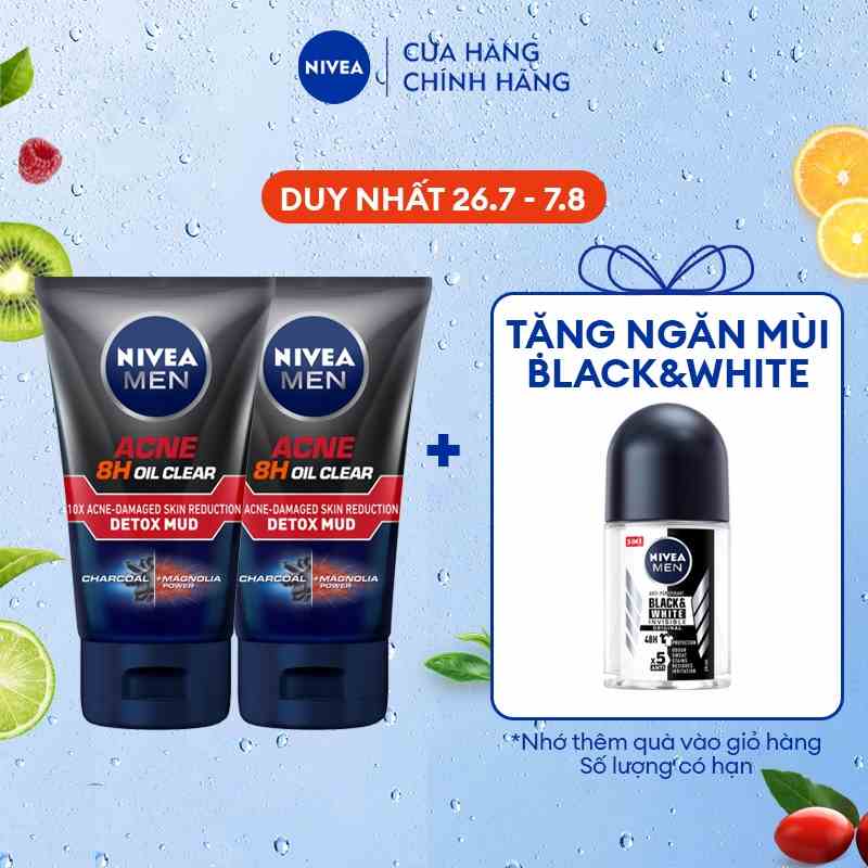 Bộ 2 chai sữa rửa mặt bùn khoáng Nivea Men kiểm soát nhờn & ngừa mụn (100g/chai) - 83940