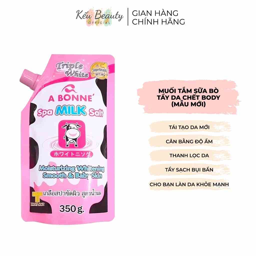 Muối tắm sữa bò tẩy tế bào chết A Bonne Spa Milk Salt trắng da 350g