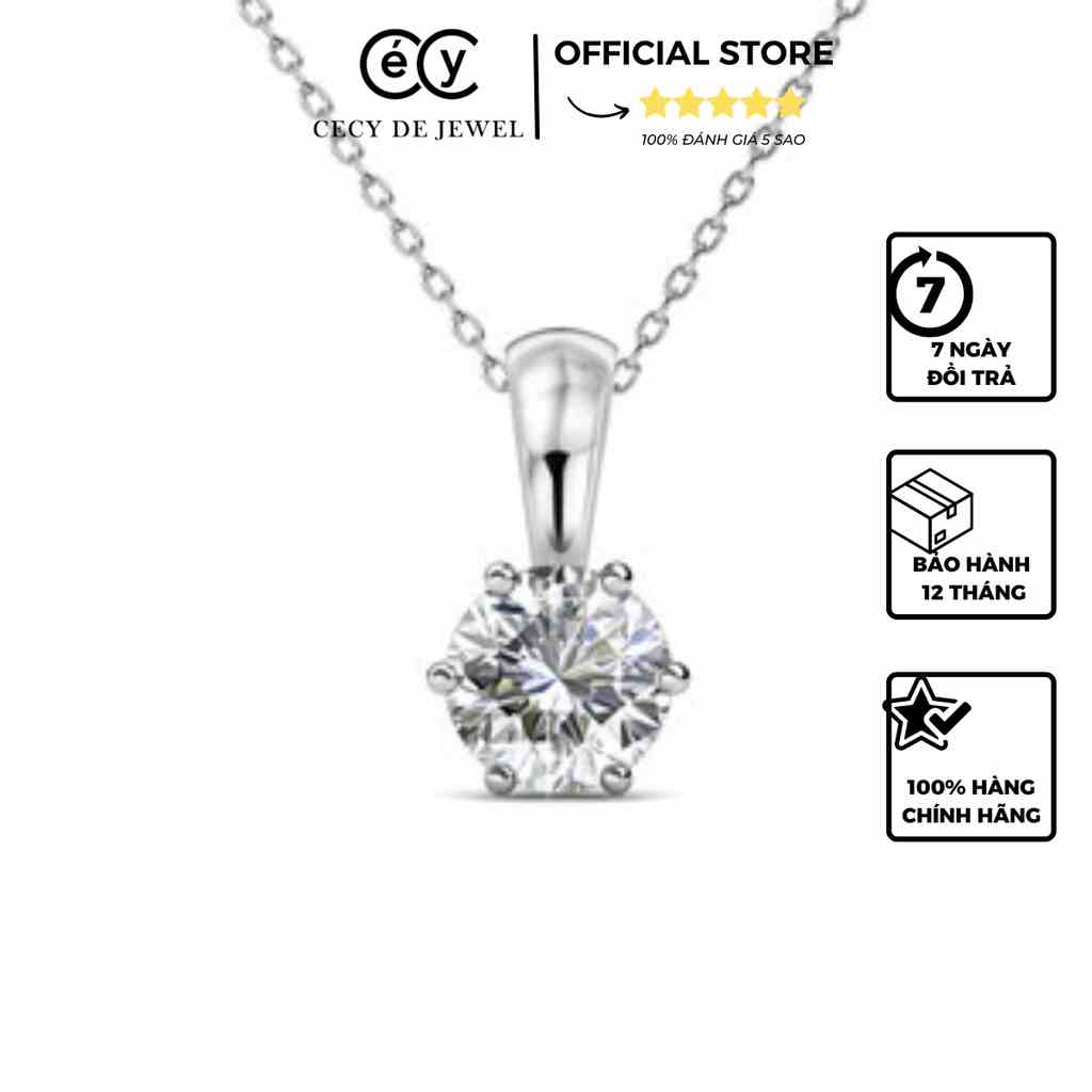 [Mã BMLTB200 giảm đến 100K đơn 499K] DÂY CHUYỀN SILVER 925 WITH 18K WHITE GOLD PLATED DS147 GREEN, BLUE, RED, WHITE