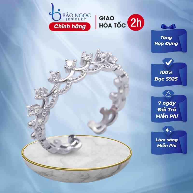 Nhẫn bạc nữ S925 Bảo Ngọc Jewelry N2455 cao cấp