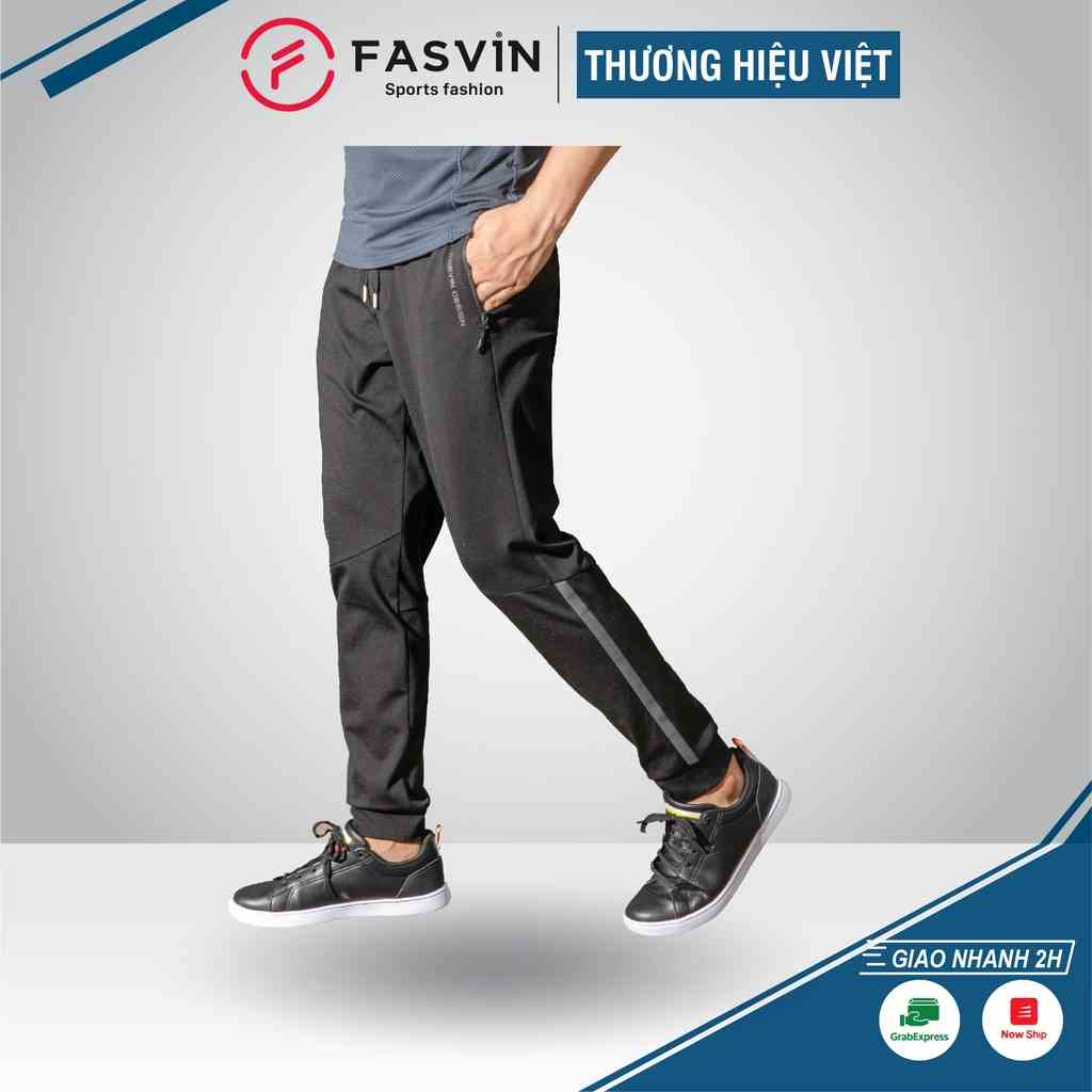 Quần thể thao nam Fasvin DN20420.HN ống suông chất nilon cao cấp dầy dặn co giãn tốt