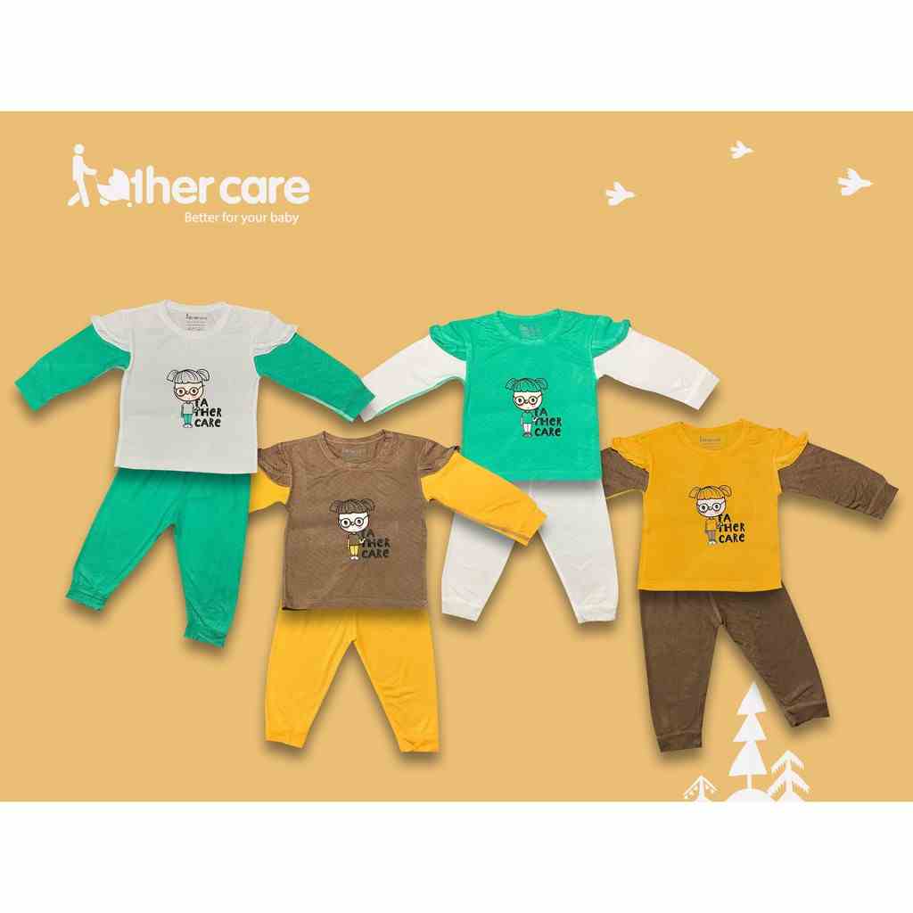 Bộ Quần áo bé gái FatherCare Tay bèo DT - Bé gái đeo kính FC805