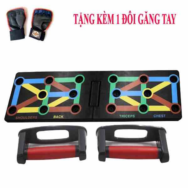 Bảng Tập Luyện Hít Đất,Chống Đẩy Đa Năng 16 Lỗ Đại Nam Sport + Tặng Kèm Găng Tay Tập