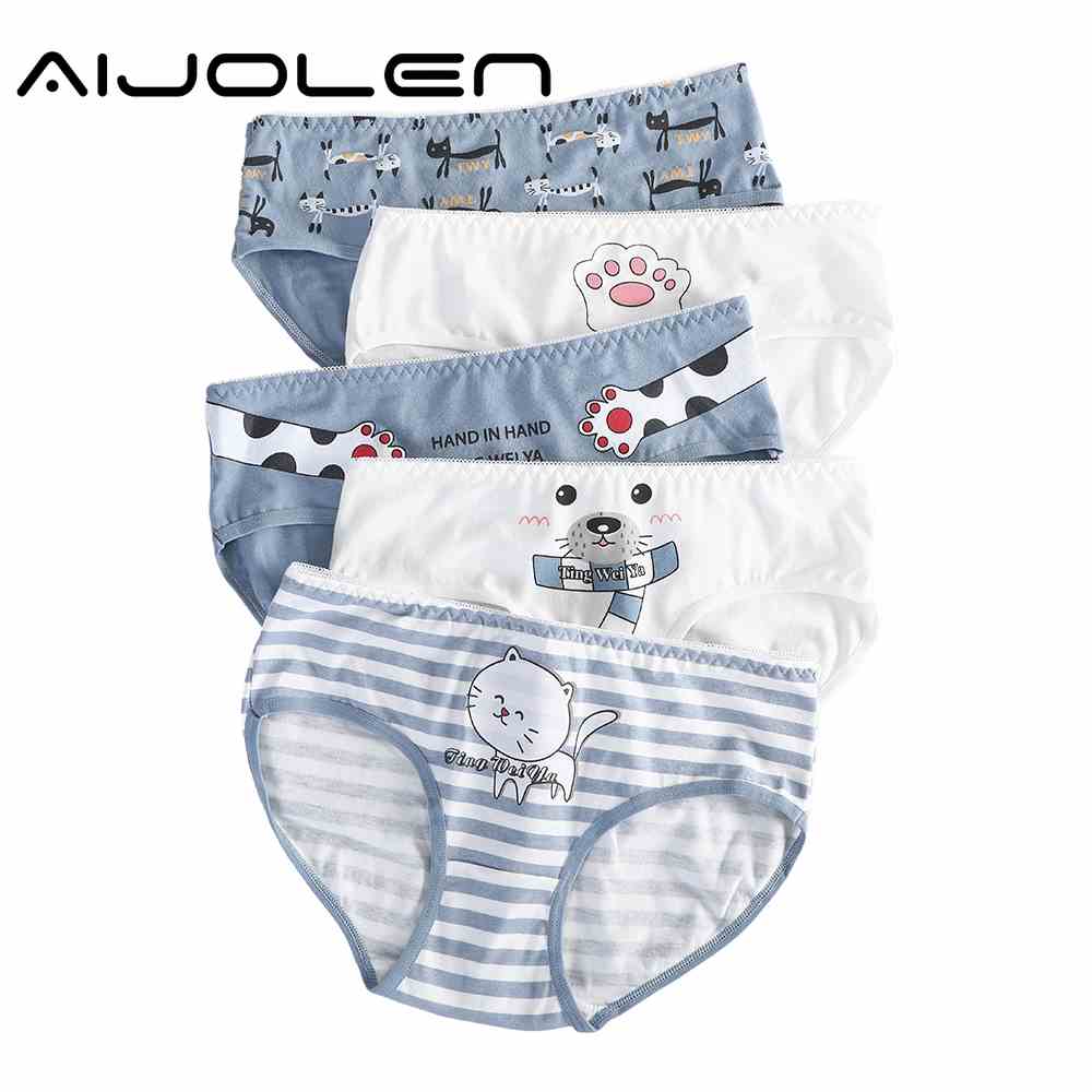 Quần lót Aijolen chất cotton họa tiết hoạt hình xinh xắn cho nữ