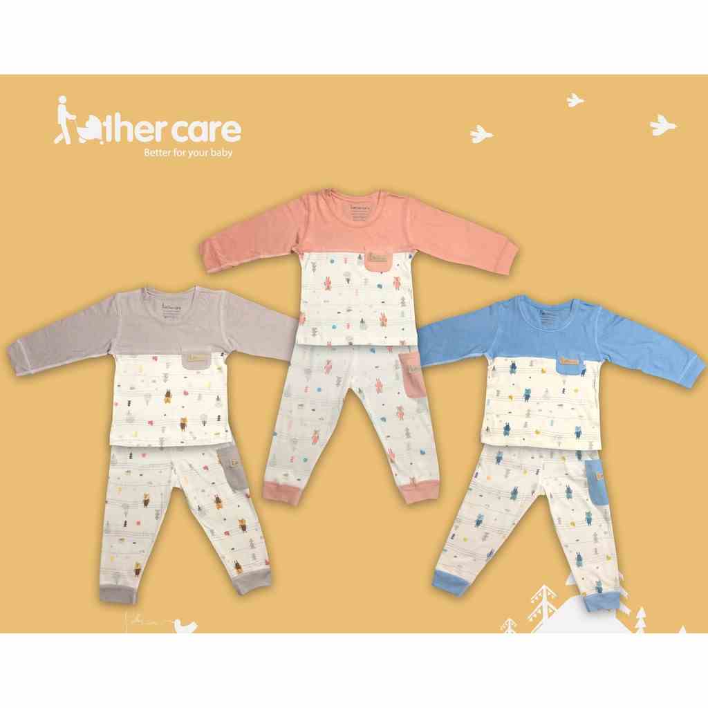 Bộ Quần áo trẻ em FatherCare Cài vai Dài tay - Báo (Trơn - Họa tiết) FC866