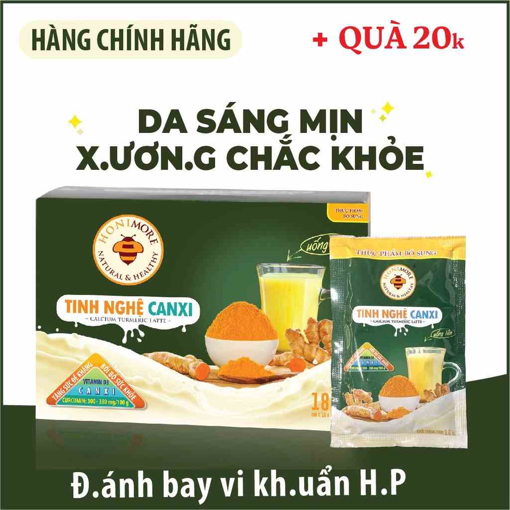 [Mã BMLTB200 giảm đến 100K đơn 499K] Tinh bột nghệ Canxi Honimore 288g - tốt cho xương, làm đẹp da, tốt cho dạ dày