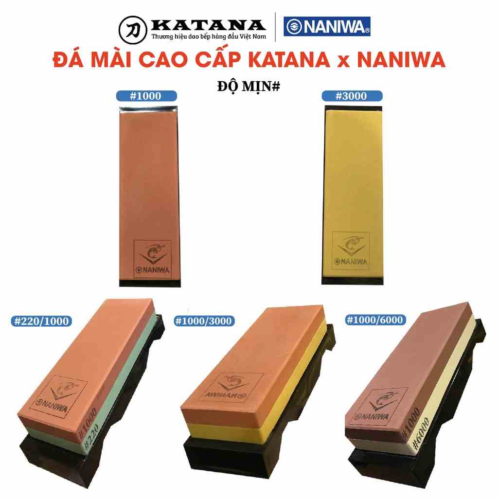 Đá mài dao Nhật bản NANIWA x KATANA đủ các độ mịn (có đế chống trượt kèm hướng dẫn sử dụng)