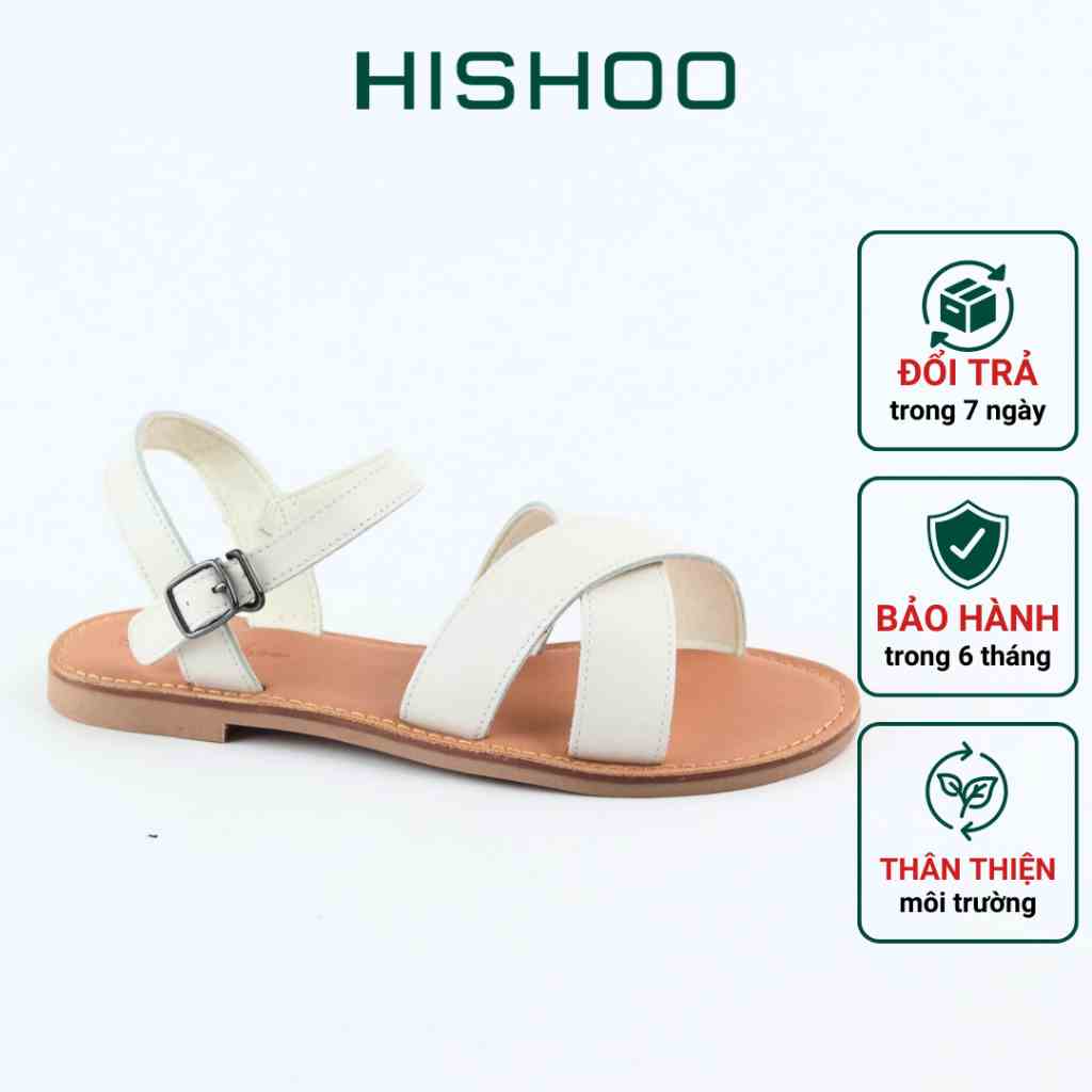 Dép nữ sandal đi học Thời Trang biển Giày Quai Hậu Cao Cấp Hishoo Có bigsize S037