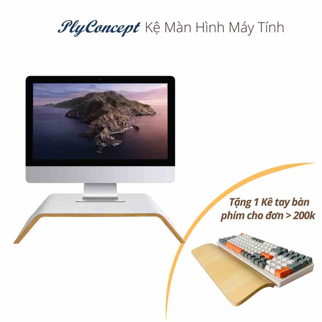 [Mã BMLTB35 giảm đến 35K đơn 99K] Kệ màn hình máy tính, Kệ Imac gỗ uốn cong PlyConcept Imac Stand - Laminate