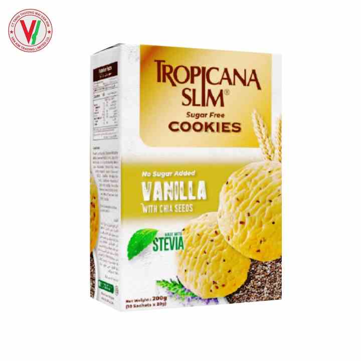 Bánh quy ĂN KIÊNG Tropicana Slim Vani 200g (10 x 20g) - Thích hợp cho người ĂN KIÊNG, TIỂU ĐƯỜNG