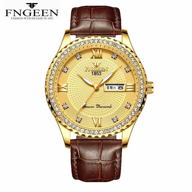 Đồng Hồ Quartz FNGEEN S888 Dây Da Thời Trang Nam