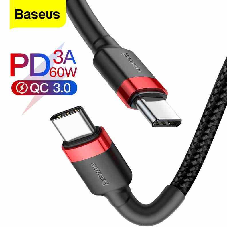 Dây Cáp Sạc Nhanh Baseus Cổng Loại C PD USB 60W