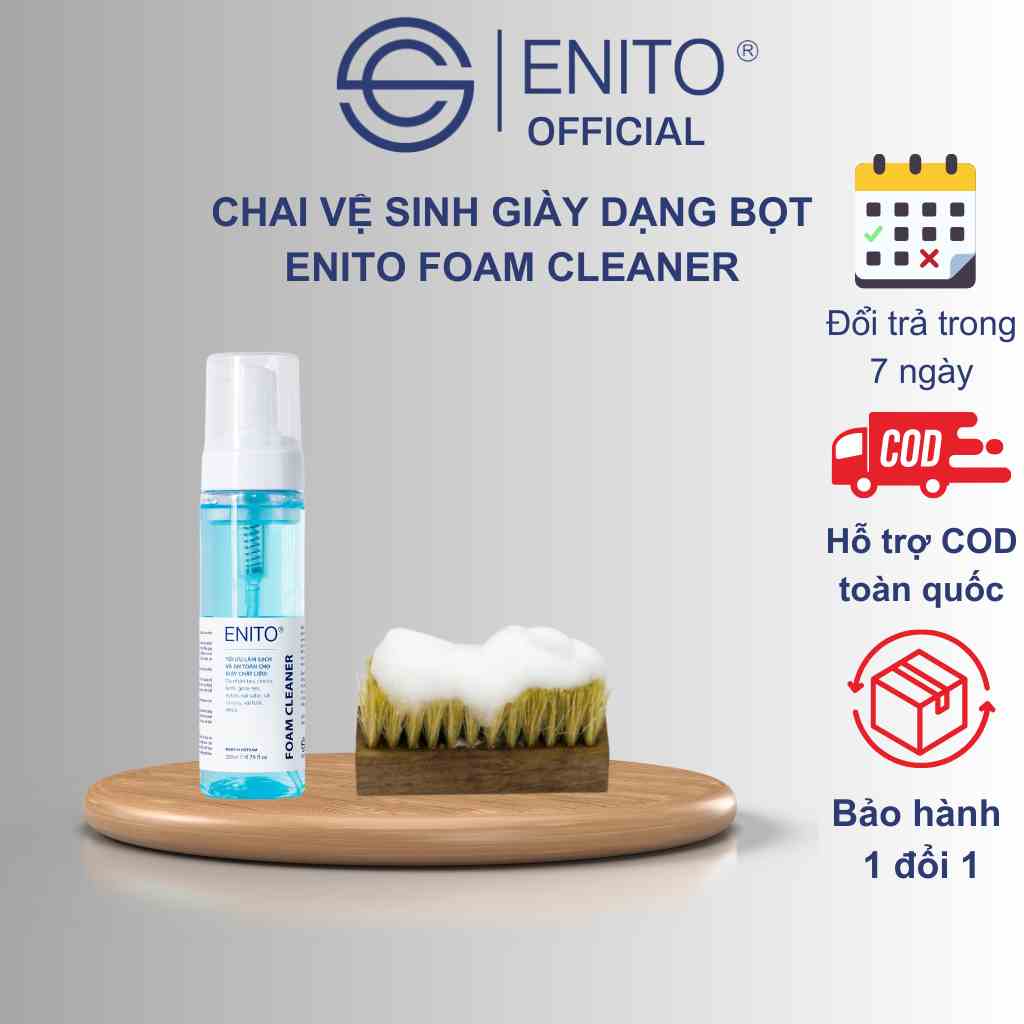 Chai Xịt Bọt Enito Foam Cleaner 200ml - Chuyên Dùng Để Vệ Sinh Giày Sneaker, Giày Da Trơn Cao Cấp