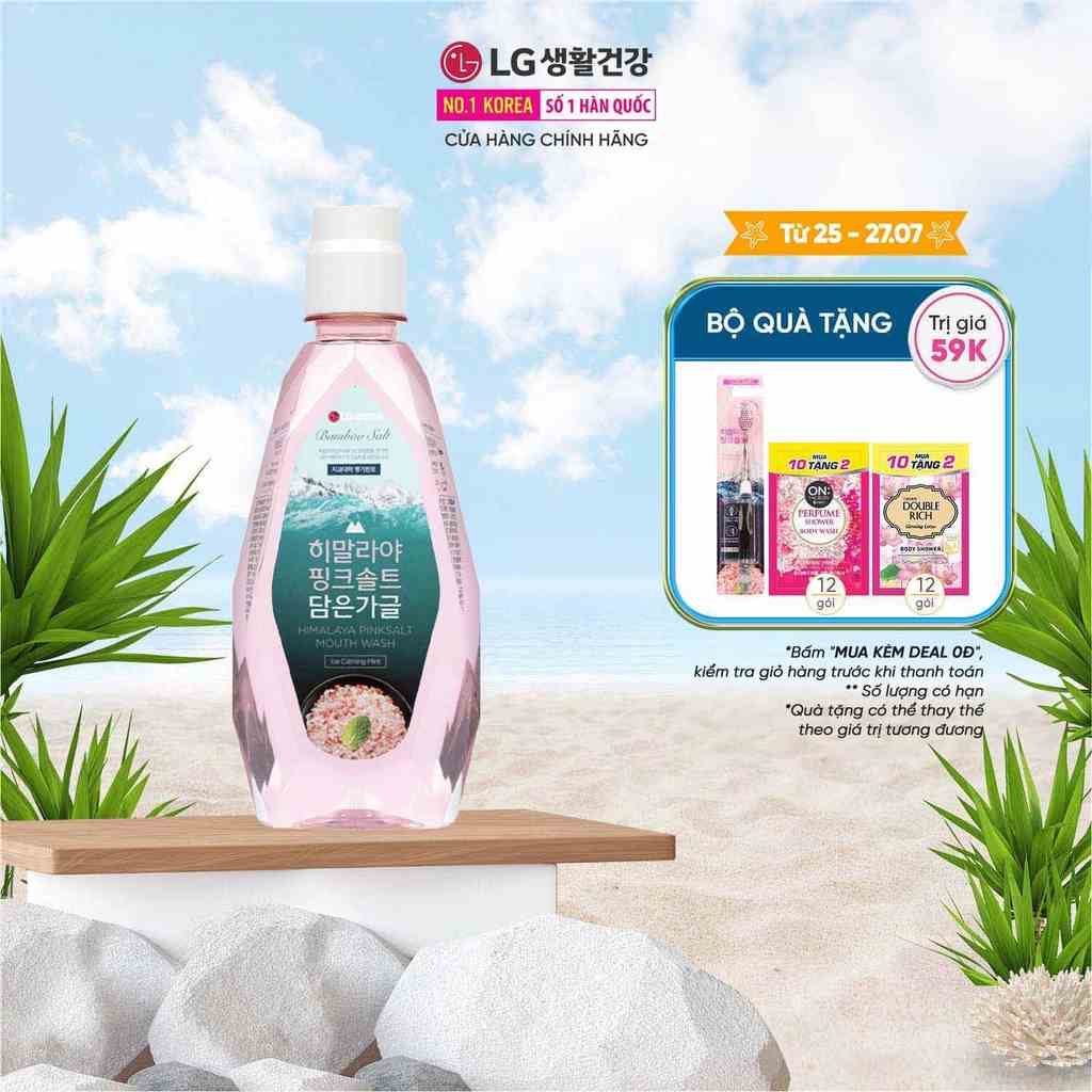 Nước súc miệng Bamboo Salt Muối Hồng Himalaya Hương Bạc Hà Mát Lạnh 760ml