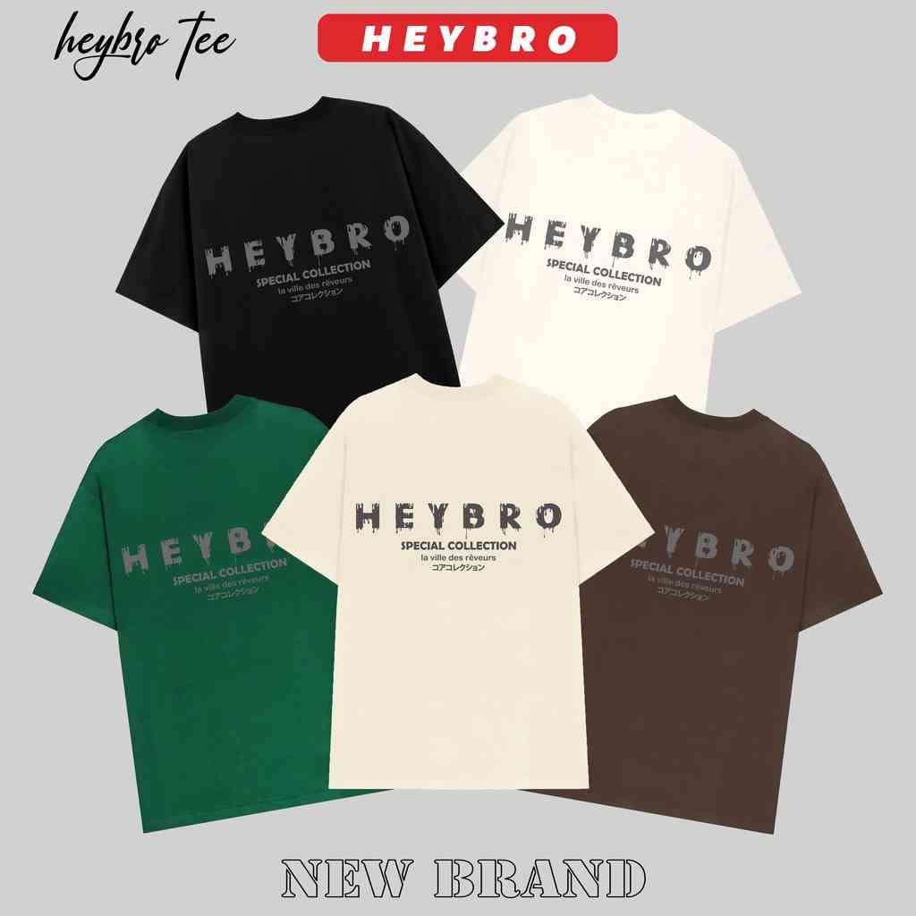 [Mã BMLTB35 giảm đến 35K đơn 99K] Áo thun nam nữ local brand HEYBRO basic Tee phom rộng tay lỡ phong cách GenZ AT08