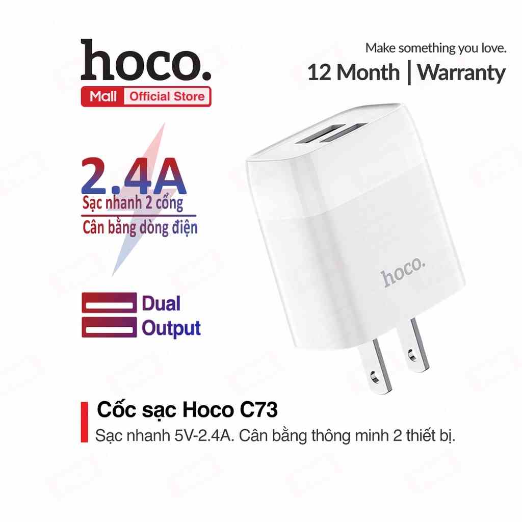 Dock sạc Hoco C73 Sạc nhanh cổng kép 5V/2.4A