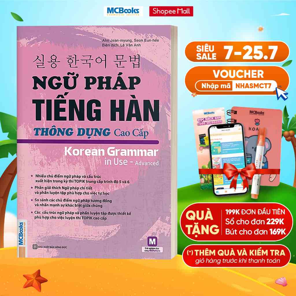 Sách - Ngữ Pháp Tiếng Hàn Thông Dụng Trình Độ Cao Cấp Luyện Thi Topik - Học Kèm App Online